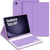 UnDePlus MobaxAksesuar Samsung Galaxy Tab A9 Plus 11in&ccedil; X210 X215 X216 ile uyumlu Kılıf Kablosuz Klavyeli Case Mobax Lila