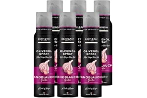 ‎SCAVI & RAY SCAVI & RAY Olivenöl-Spray Knoblauch 6 x 200 ml - Aromatisches Knoblauch-Würzöl aus Italien, Koch-Spray mit 3 Dosierstufen für Fisch, Fleisch & Salate, aromatisches Gourmet-Öl