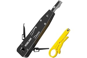 VCELINK LSA Auflegewerkzeug, Anlegewerkzeug Krone, Auflegewerkzeug Netzwerk für Netzwerkdosen, Patchfelder, Auf und Unterputzdosen, Verlegekabel mit Drahtschneider (Schwarze)