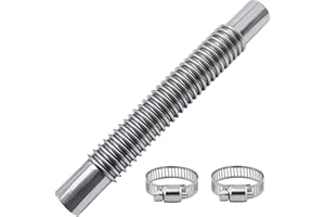 ALI2 Tubo di scarico per generatore - ALI2 Tubo di scarico da 22,5 cm con riscaldamento supplementare, silenziatore in acciaio inox, tubo di scarico per auto con due fascette in acciaio inox per