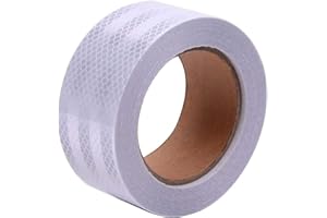 ONTWIE 66ft X 2" Reflective Warning Tape, Reflective Safety Tape Self-adhesive Safety Mark for Road Transport Facilities, Vehicles, Ships, Fairways, Stage, Mechanical Equipment