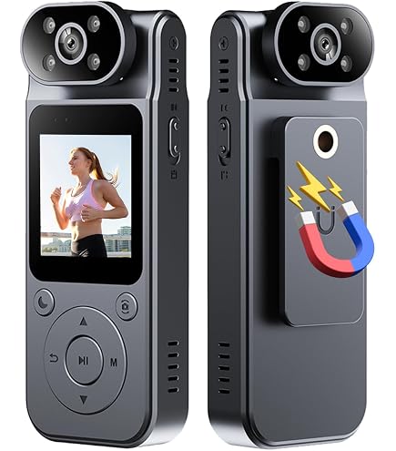 Videocamera Corporea 2K Con Visione Notturna – Batteria 1800 MAh, 10 Ore Di Registrazione, IP65, Per Polizia E Sport