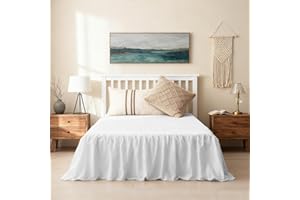 ‎RANJIMA RANJIMA Volant Betthusse, Eleganter Bettrock 140 x 200 cm mit Rüschen Höhe 45 cm Wrap Around Style Bettrock zum Umwickeln Bettvolant Bezug für Lattenrost