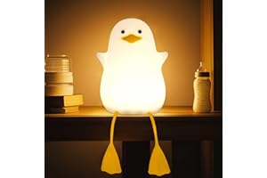 Attivolife Duck Night Light for Kids, Cute Animal Silicone Lamp Touch Control + Dimmable + Timer, USB Rechargeable LED Feeding Nightlight Bedside Bedroom Decor Birthday Gifts for Toddler Baby Women