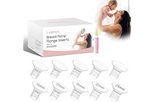 LUXEMUM Silicone Flange Inserts 15/17/19/21/24mm for 27mm Flange/Shield of Most Pumps Compatible with KISSBOBO S12/1508/1508 Pro/ 1306PLUS/Jheppbay1306, Breast Pump Shields (10PCS)