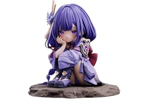 Ciyoulio Linda Raiden Shogun Figura Sentada Anime Girl Estatua Manga Figura Regalo, Kawaii Anime Figuras Decoración Coche Escritorio Escultura Anime 12 cm