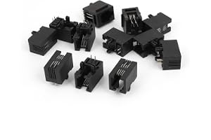 anskaffningskarta 12 st svart 4 stift PCB RJ9 RJ10 RJ22 4P4C modulärt telefonuttag uttag