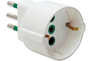 FANTON 87120 Adattatore semplice spina italiana 2P+T 10A presa schuko 2P+T 16A Bianco