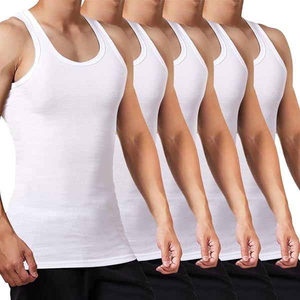 NUOZA vest heren tanktop 5-pack fijne rib spieren shirts katoen alle maten en kleuren-mix,XL