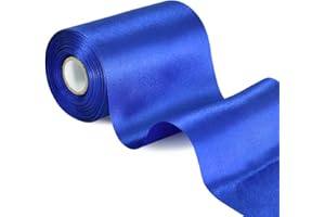TONIFUL Royal Blue Wide Satin Ribbon - 100mm x 20m Blue Satin Ribbons Solid Fabric Ribbons for Gift Wrapping Christmas Tree Wedding Car Chair Pageant Sashes Grand Opening Festival Party Decor