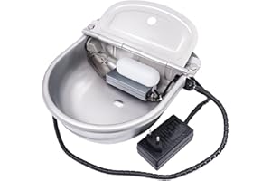 MASXIRCH Bevande per Cavalli Riscaldate e Riscaldate a Prova di Gelo, con Valvola Galleggiante Regolabile per Capre, Pecore, Bovini, Salice (24 V, 80 W)