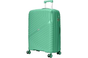 FLYMAX 29" Large Suitcase Luggage Large Suitcase 4 Wheels Lightweight 20kg - 23kg Hardshell Polypropylene with Combination Lock + Telescopic Handle Travel Case Hard Shell XL 102L Green