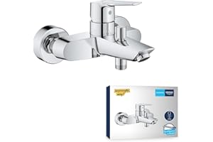 GROHE Mitigeur monocommande Bain/Douche Start avec inverseur, robinet avec mousseur économique d'eau, montage mural, raccord fileté 1/2", rosaces incluses, chromé, 24206002 (Import Allemagne)