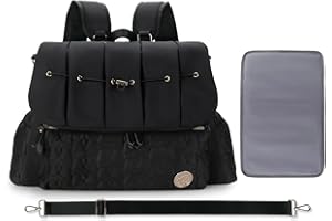 SONARIN Elegante Impermeabile Zaino Fasciatoio,Multifunzionale Grande Capacità Borsa per Pannolini Zaino Mamma Neonato Borsa Fasciatoio da Viaggio con Fasciatoio & Spalline Singola
