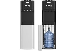 Nikai 3-Tap/Faucet Bottom Loading Water Dispenser – Instant Hot/Cold/Room Temperature, Child Safety Lock, Stainless Steel Reservoir, Suitable for Home and Office, Silver/Black – NWD4000BS