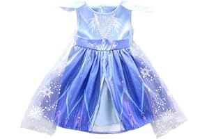 Lito Angels Vestito Costume da Regno di Ghiaccio 2 Principessa Elsa con Strascico e Accessori per Bambina, Blu