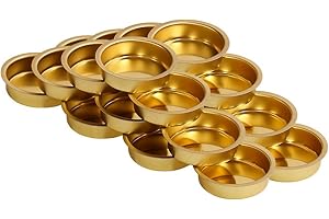 BÜTIC GMBH Portavelas latón 40 mm Plano – Té luz Boquilla para estándar velas de té, metal, plata, 20er Set