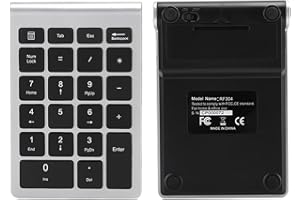 GARSENT Kabelloser Ziffernblock, 22 Tasten, USB-Plug-and-Play, 80 Stunden Nutzungsdauer, Scherenfuß-Design, Kompatibel mitXP, Vista, 7/8/10 (Silber schwarz)