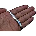 JPCRMOV Mini Pocket Knife Keychain, Compact Folding Knife EDC Super lightweight, Abalone Shell Handle, Blade Length 1.06", Weighs only 9 Grams