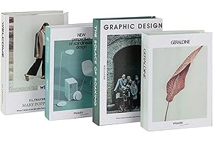 FGYZYP 4 libros decorativos de moda, libros falsos creativos modernos, juego de libros de tapa dura, libro de exhibición falsos de imitación para casa, oficina, bar, mesa de café, estantería, estilo