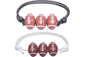 HMOOY Bracelet Baseball, Bracelets Breloques Sport Réglables Couleurs for Basket Football Baseball Rugby Bracelet Équipe Amitié Inspirant Bijoux Sport pour Filles Garçons