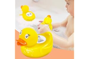 LanBlu Thermomètre de Bain pour Bebe, Canard Thermometre Bebe avec Alarme de Température, 2en1 Thermometre Bebe pour le Bain et la Pièce, Thermomètre Bain Bebe Digital avec Interrupteur Automatique