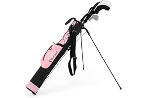 ‎GYMAX GYMAX Golf-Standtasche, leichte Golftasche mit 2 Fächern & Taschen, Golf Pencil Bag mit Flaschenhalter & Tragegriff, Standbag für Herren & Damen