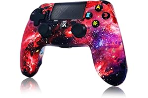 CHENGDAO Mando Inalámbrico para PS4, Controlador de Doble Vibración de Alto Rendimiento Compatible con Playstation 4 / Pro/Slim/PC con Función De Audio, Mini LED - Galaxy