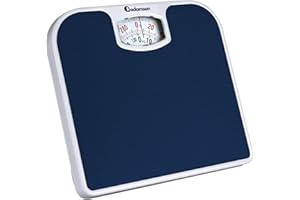 Adamson A21 Bilancia Pesapersone Meccanica - Fino a 136 KG - Superficie in Gomma Antiscivolo - Bilancia Pesapersone Analogica - Bilancia Analogica con 20 Anni DI Garanzia - Blu