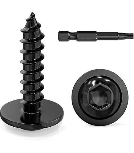 Lhbwhiz 50 Stück M5 Blechschrauben,Torx Selbstschneidende Flachkopf Schrauben,Edelstahl Rundkopf Karosserieschrauben,für Auto Schutzbleche Stoßstange(Schwarz,14.3 * 18.3MM