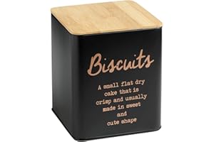 MOPITA SMART LIVING Loft di Q.b. by Mopita, Barattolo per Biscotti in Acciaio Galvanizzato, con Coperchio in Bamboo e Guarnizione Aalvafreschezza, Forma Squadrata, Stile Industrial