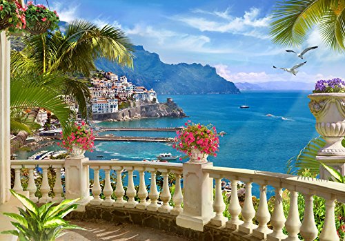 Vlies Fototapete 400×280 cm ! Top – Tapete – Wandbilder XXL – Wandbild – Bild – Fototapeten – Tapeten – Wandtapete – Wand – Italien Meer Landschaft Natur c-B-0101-a-a - 3