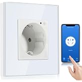 BSEED WiFi Wall Plug, Schuko Smart Plug Compatible with Alexa and Google Home, APP Control and Timer Function, Contact Protec