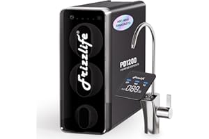 Frizzlife 1200GPD Reverse Osmosis Water Filter, NSF/ANSI 42&58&372 Standards, 11-Stage Tankless RO Water Filtration System, Under Sink, 3:1 Pure to Drain, Smart Faucet, Reduce PFAS, BPA Free, PD1200