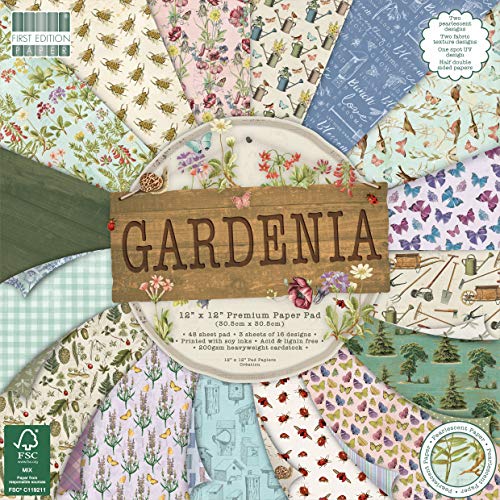 First Edition 12"x12" Sheets Gardenia Premium Paper Pad x 30,5 cm 48 Fogli (FSC), Multicolore, 1, Multi Colour, 1