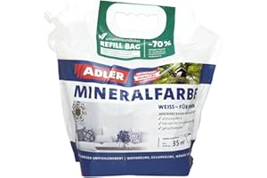 ADLER Mineralfarbe Weiß 7kg Weiss | innen, gegen schimmel, Silikatfarbe
