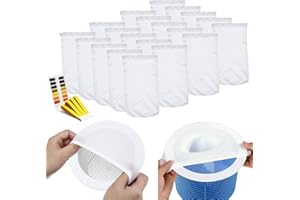 MEISHANG 21PCS Pool Skimmer Socks,Perfekte Filterschoner Zum Schutz Ihrer Filter,Schwimmbad Skimmer Filter Sieb Netz,Skimmerkorb Netz,Skimmer Socken Gross,Schwimmbad Skimmer Socken,Skimmer Netz