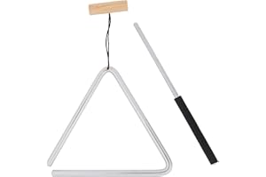 Nino Percussion Triangle Musical Instrument – Medium – con Battente – per Bambini dai 4 Anni – Acciaio e Legno, Natural (NINO551)