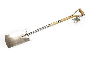 GREENMAN GARDEN TOOLS Greenman Ergonomic Digging Spade Stainless Steel Heavy Duty Ash Handled 116cm (46") x 18cm (7")
