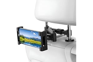 UMILKI Support Tablette Voiture, Porte Tablette Voiture Peut Tourner à 360°, Support pour Appuie-tête de Voiture pour 4.7-13'' Téléphone / iPad / Switch / Kindle, Support Tablette pour Appuie-tête Extensible