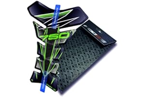 Fooqs Tankpad für Kawasaki Z750 Z 750 (Schwarz/Grün)