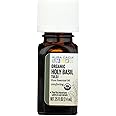 Aura Cacia 100% Holy Basil (Tulsi) Essential Oil | Certified Organic, GC/MS Tested for Purity | 7.4 ml (0.25 fl. oz.) | Ocimum Sanctum