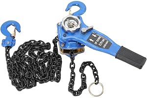 Lfhelper Manual Chain Block Hoist, 1653 lbs 10ft Ratcheting Lever Block Chain Hoist, Lift Ratchet Chain Hoist for Lifting Pulling Construction Building Garage Warehouse Transport