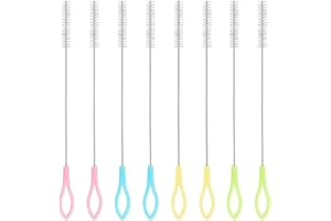 Simsky 8 Pezzi Spazzole per Cannuccia, Spazzola per Bottiglie, Spazzole per contagocce, Spazzole per la Pulizia,Spazzolino per Bottiglie Riutilizzabile, per Bottiglie, cannuccia, Pipa, Tastiera