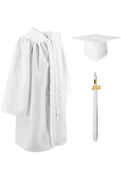 Set Toga Laurea Per Bambini 2024 - Toga E Cappello Con Nappa, Unisex, Per Cerimonie E Foto, Taglie Bambini - Foto 8