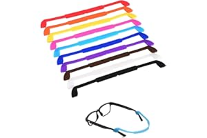 LEEQBCR LEEQ 10 Stück Silikon Brillen Riemen Brillen Aufbewahrungen Sport Antirutsch Elastische Brille Sonnenbrille Kabel Halterung für Kinder, 10 Farbe