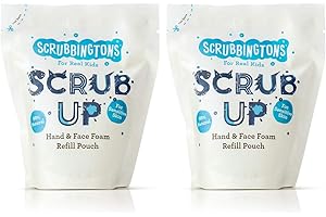 SCRUBBINGTON'S Scrubbingtons Scrub Up Children's Foaming Hand & Face Wash Refill Pouch - Aloe Vera for Sensitive Skin 2 x 200ml