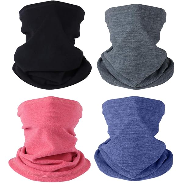 Lot De 4 Cache-cous Respirants - Polyester/élasthanne - Pour Ski, Vélo, Randonnée - 46x25 Cm - 10