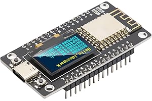 APKLVSR NodeMCU ESP Placa de Desarrollo con Pantalla OLED de 0,96 Pulgadas, Chip CH340, módulo inalámbrico ESP-12E WiFi para Arduino IDE/Micropython (Puerto USB C)