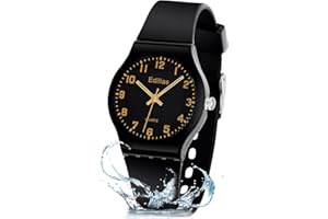 Edillas Montre Enfants Analogique Filles Garçons,étanche Quartz Montres Faciles à Apprendre avec Bracelet Souple Enfants 5-12 Ans